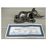 6Lb Heavy Pewter Elephant w/ Cert. of Title