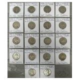 (18) 1936-1955 90% Silver Washington Quarters