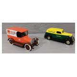 (2) Die-Cast Money Bank Vans