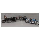 (3) Die-Cast Harley Davidson Motorbikes