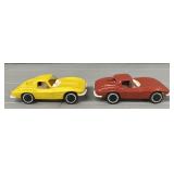(2) Plastic 1960s Car Carrier Tonka Corvettes