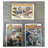 (3) 1977-1979 Topps Roger Staubach Cards