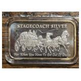 One Ounce Silver Bar: Stagecoach