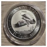1ï¿½-Ounce Silver Round: Canadian Hawk