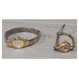 (2) Vintage Timex Ladies Watches 1 10k Gold Filled