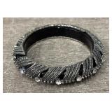 Beautiful Rhinestone & Black Bangle Bracelet