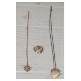 (3) Gold Filled Heart Lockets