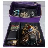 Purple Jewelry Box With Jewelry