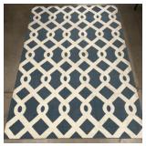Blue/White Lattice Area Rug