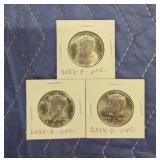 (3) Kennedy Half Dollars