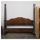 King Size Mahogany 4 Post Bed Frame w/ Slats