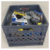 Crate w/ Nails, Staples, Razor Blades, Etc.
