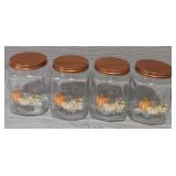 (4) Glass Jars Canisters