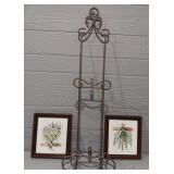 Iron Frame Holder With (2) Prints In Frame