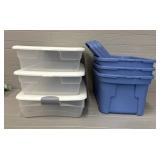 (6) Plastic Storage Bins w/ Lids