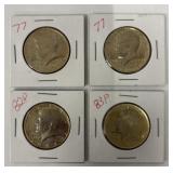 (4) 24K Gold Plated Kennedy Half Dollars