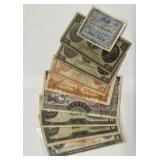 (9) Various Vintage WWII Foreign Currency