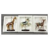 (3) Treasury of Carousel Art Giraffe, Horse & Deer