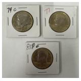 (3) 24K Gold Plated Kennedy Half Dollars