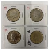 (4) 24K Gold Plated Kennedy Half Dollars