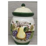 Hand Painted Biscotti Cookie Jar