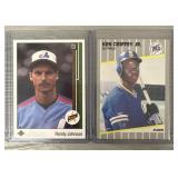 (2) 89 Ken Griffey Jr & Randy Johnson Rookie Cards