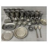 (34)Pc Assorted Pewter Dishes