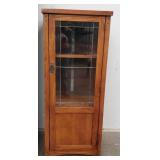 Curio Style Cabinet w/Leaded Glass