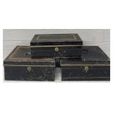 (3) Vintage Metal Bank Boxes