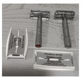 (2) Vtg Razors With Blades