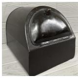 Antique Tin Container with Drop Down Door