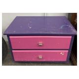 2-Drawer Pink and Purple Nightstand
