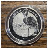 One Ounce Silver Round: American Flamingo
