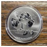 One Ounce Silver Round: Donald & Daisy Duck