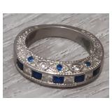 Sterling Silver Sapphire Ring