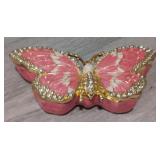 Enameled Butterfly Jewelry Box