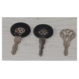 (3) Vintage VW Keys