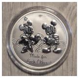 One Ounce Silver Round: Mickey & Minnie Mouse