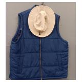 Weatherproof Menï¿½s Blue Vest With Hat