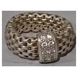 Dyadema Italy Sterling Silver Stretch Ring