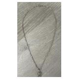 Sterling Silver Bow Tie Pendant Necklace