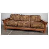 Traditional Style Wood Frame & Upholstered Sofa