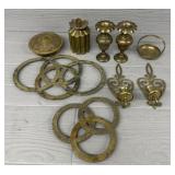 (9) Vintage Brass Decor Items