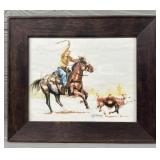 Framed & Signed Jeff Rodriguez Western Print