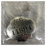 1938 Idaho Chauffeur License Badge
