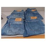 (4) Pairs of 501 Levi Jeans