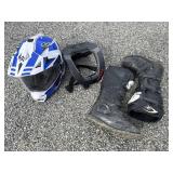 Dirtbike Helmet, Collar, and Boots