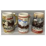 (3) Budweiser Beer Steins