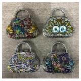 (4) Beneszfit Jeweled & Enameled Mirror Compacts