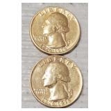 (2) Gold Plated Bicentennial Quarters